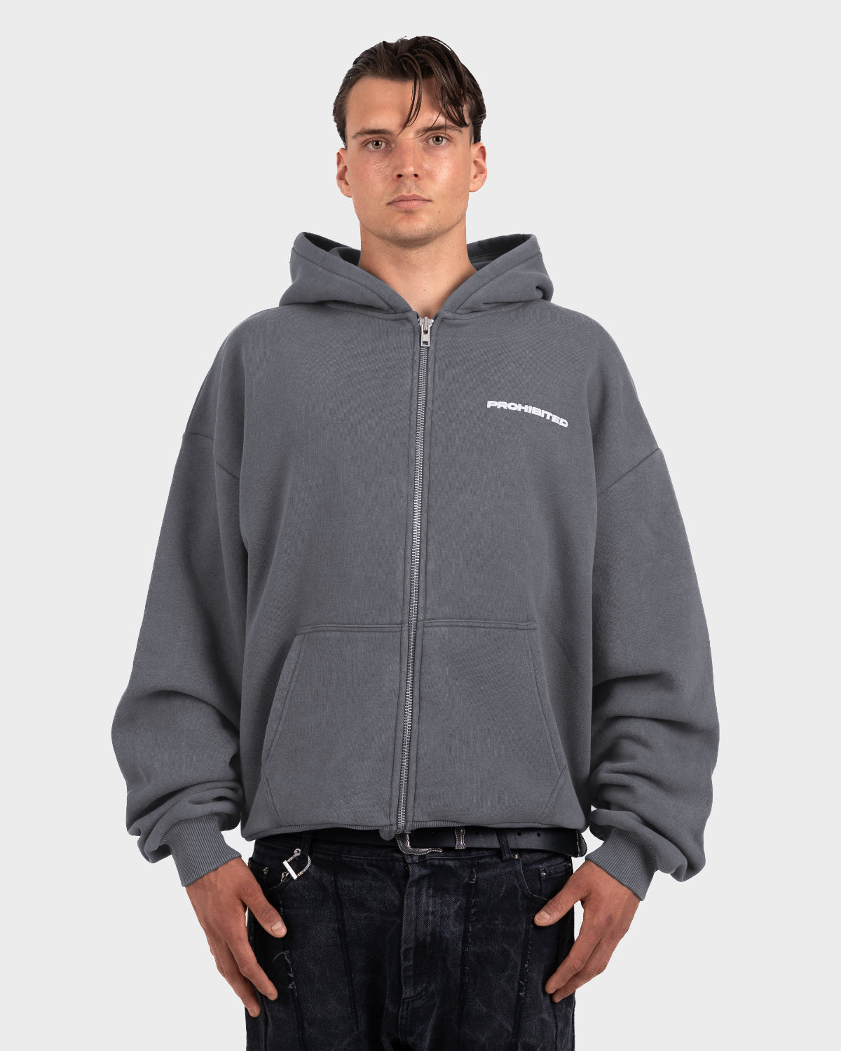 10119 Zip-Hoodie Grey (Stone Washed)