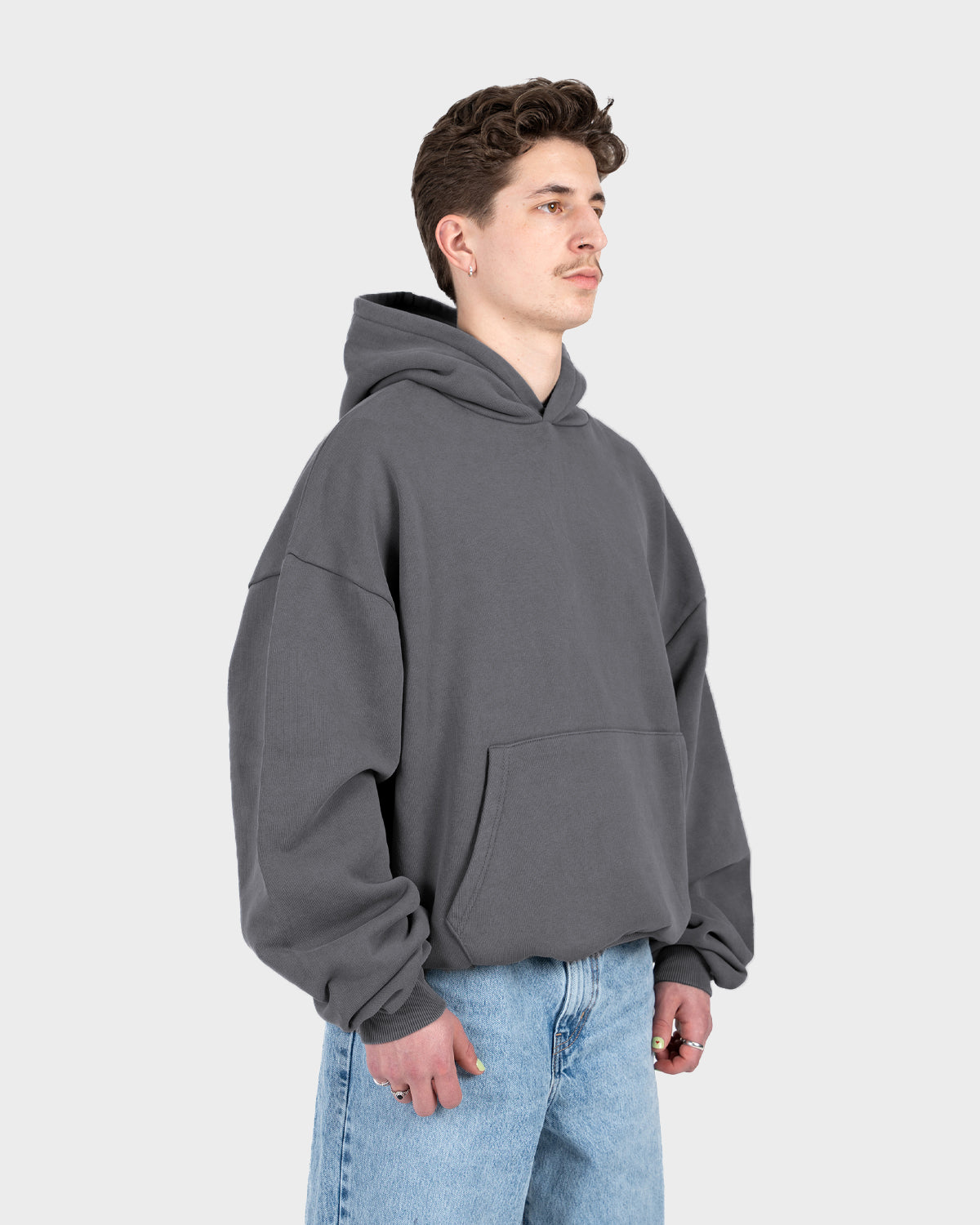 Heavy Oversized Hoodie Grey (Stone Washed)