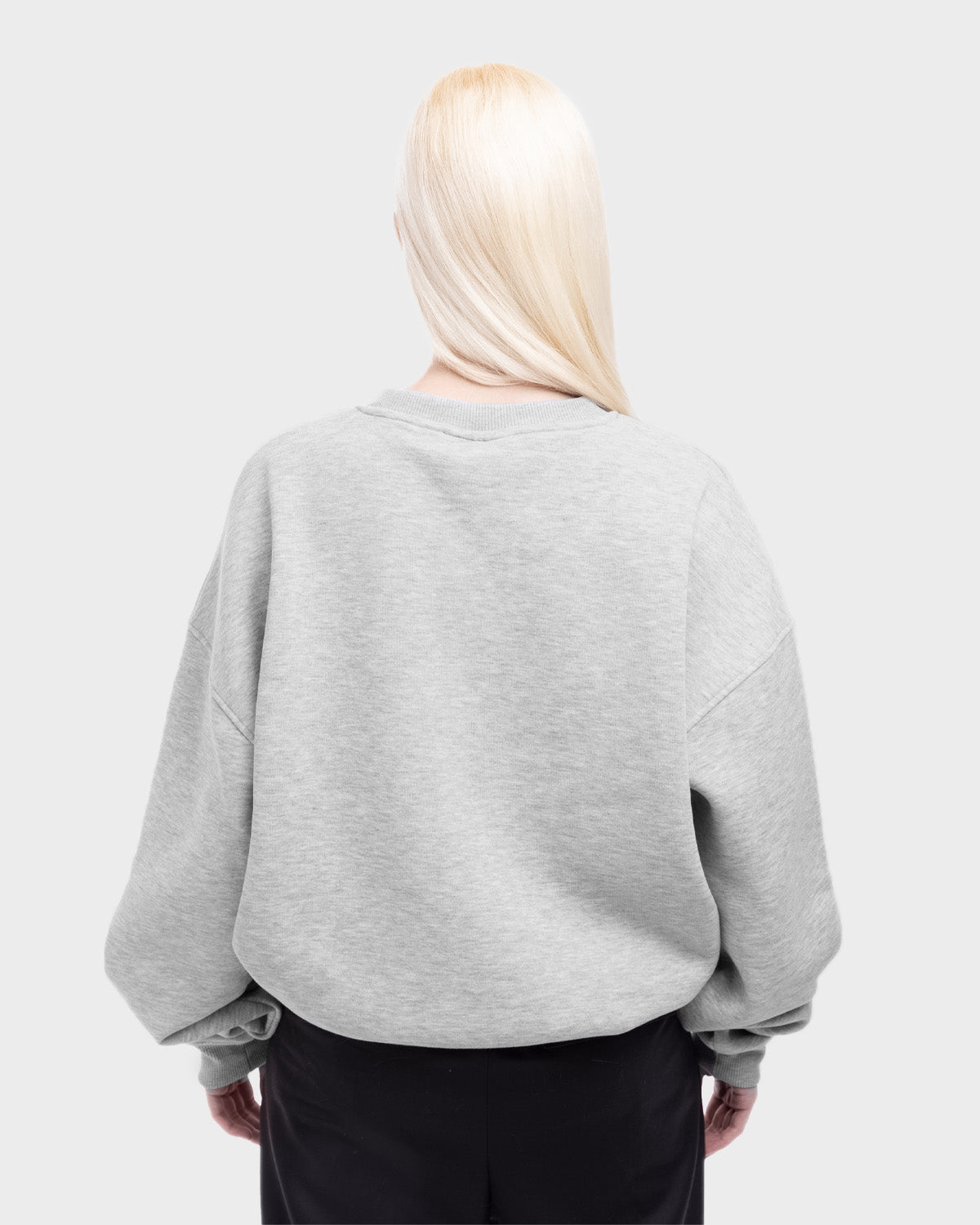 Oversized Crew Neck Grey Melange