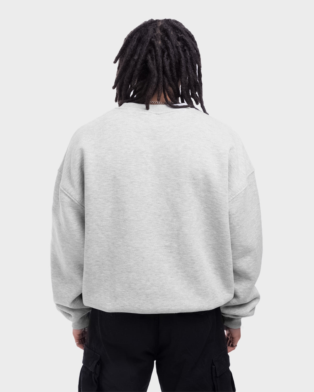 Oversized Crew Neck Grey Melange