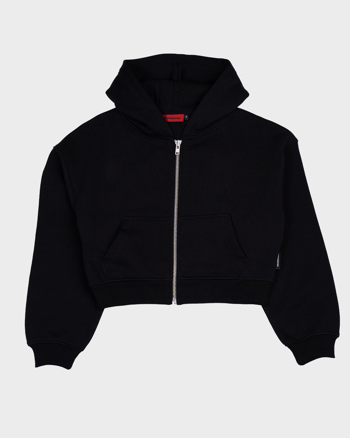 Cropped Zip-Hoodie Black