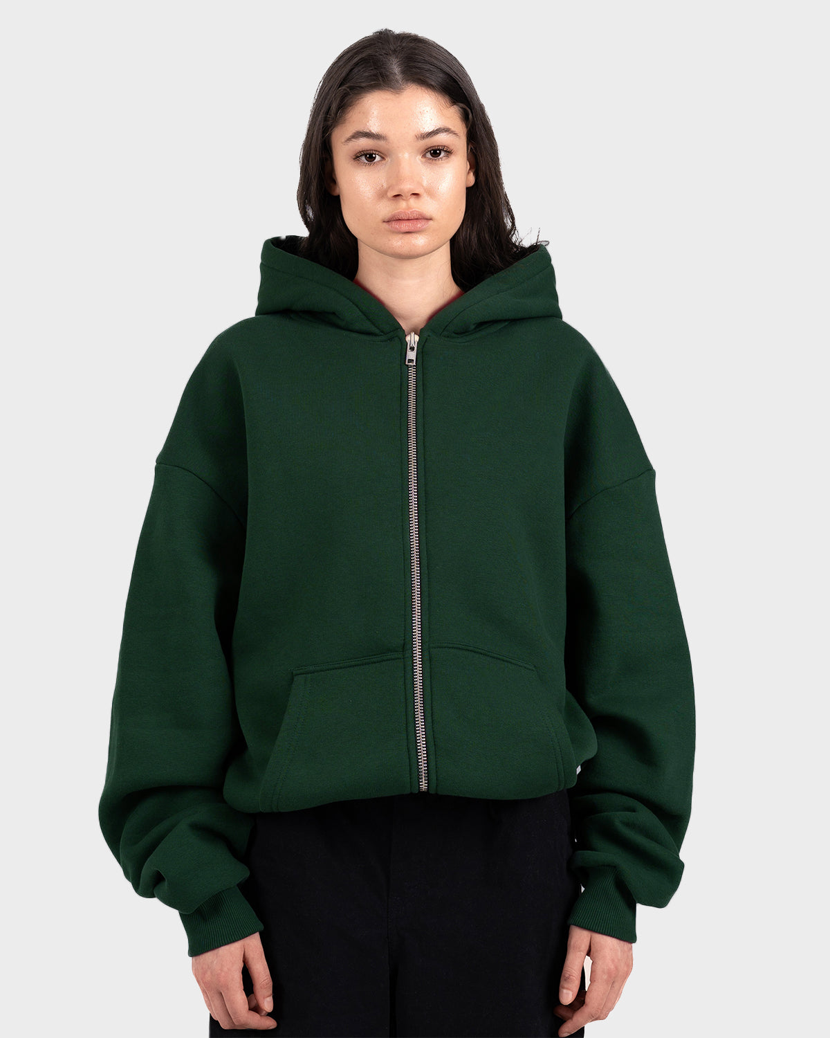 Oversized Zip-Hoodie British Racing Green