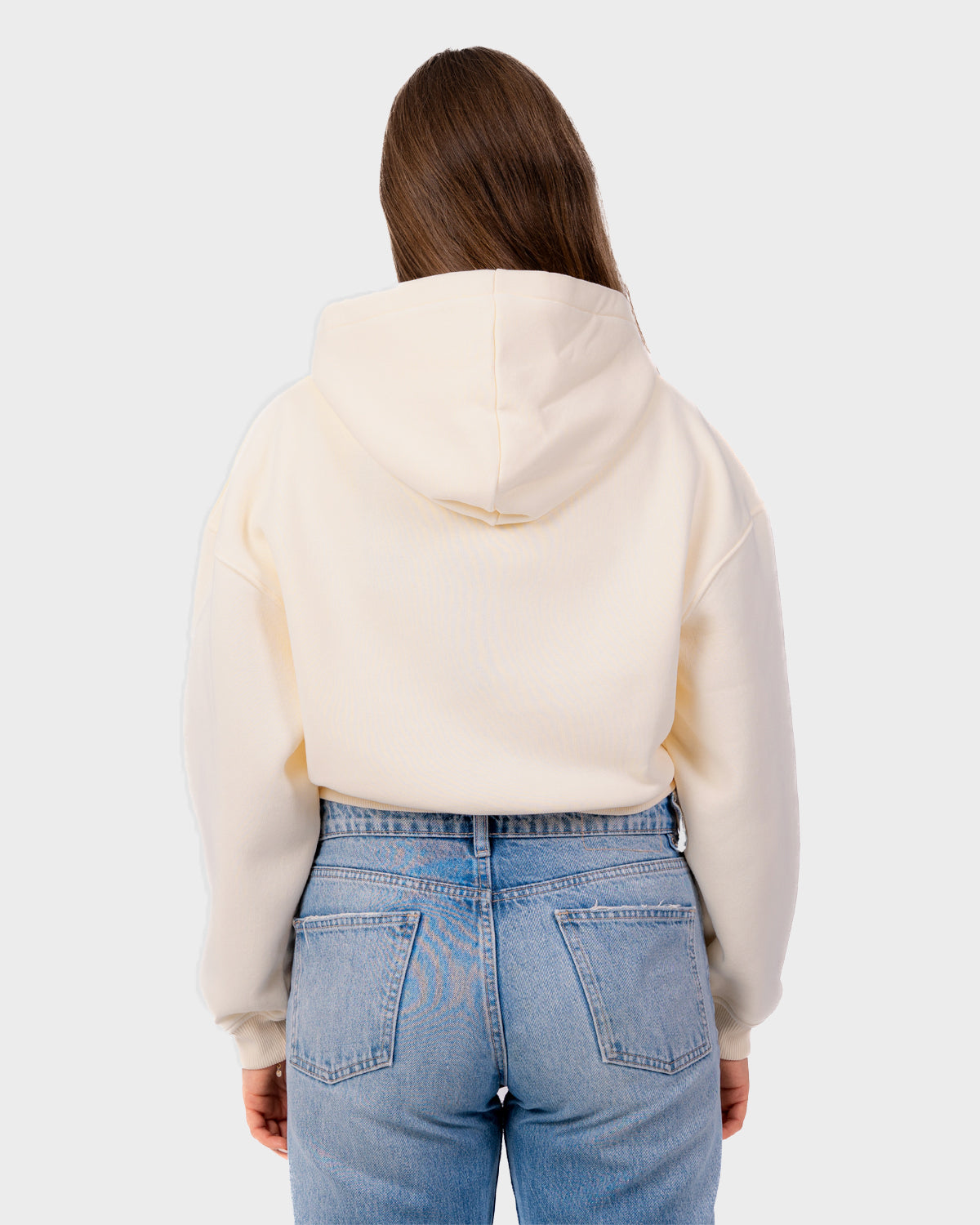 Cropped Zip-Hoodie Cream