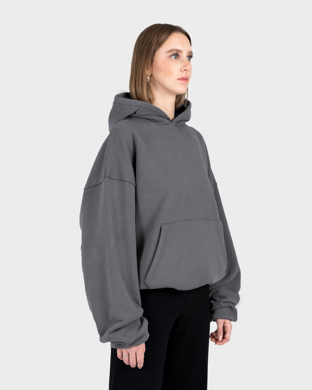 Heavy Oversized Hoodie Grey (Stone Washed)