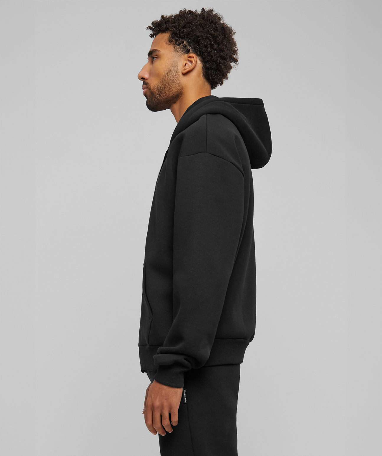 Oversized Zip-Hoodie Black