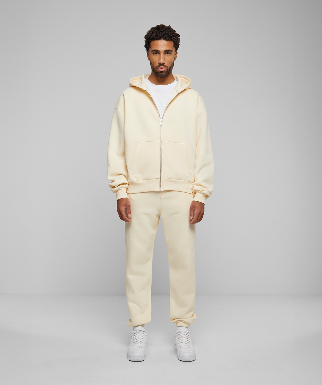 Oversized Zip-Hoodie Cream