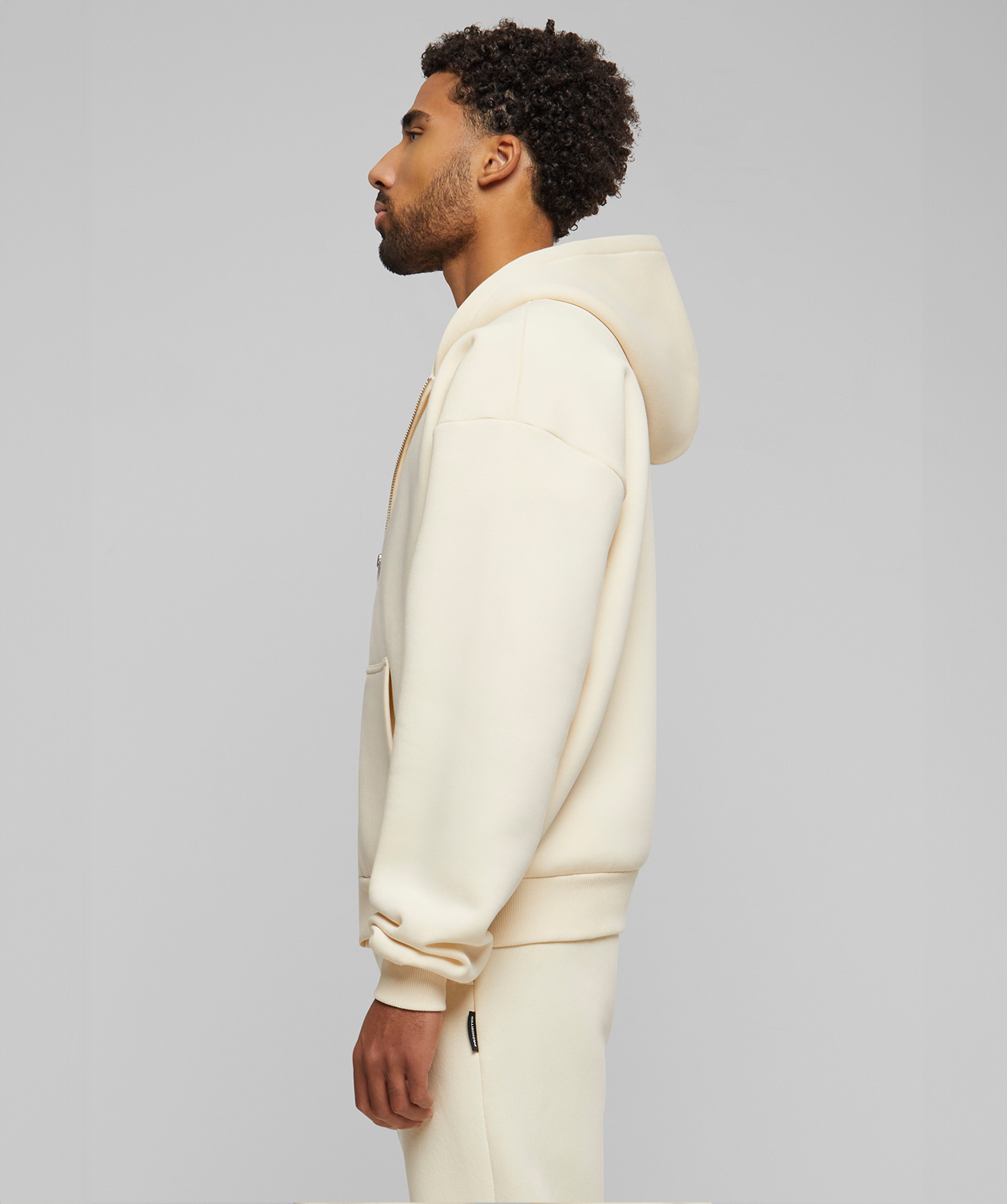 Oversized Zip-Hoodie Cream