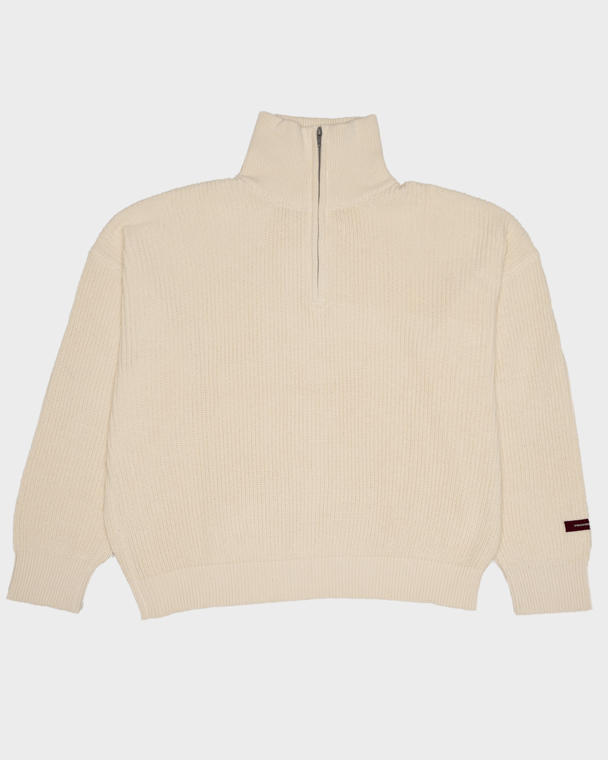 Winter Knit Half-Zip Off-White