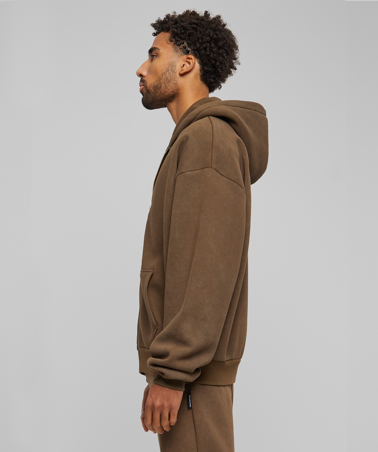 Oversized Zip-Hoodie Mokka (Stone Washed)