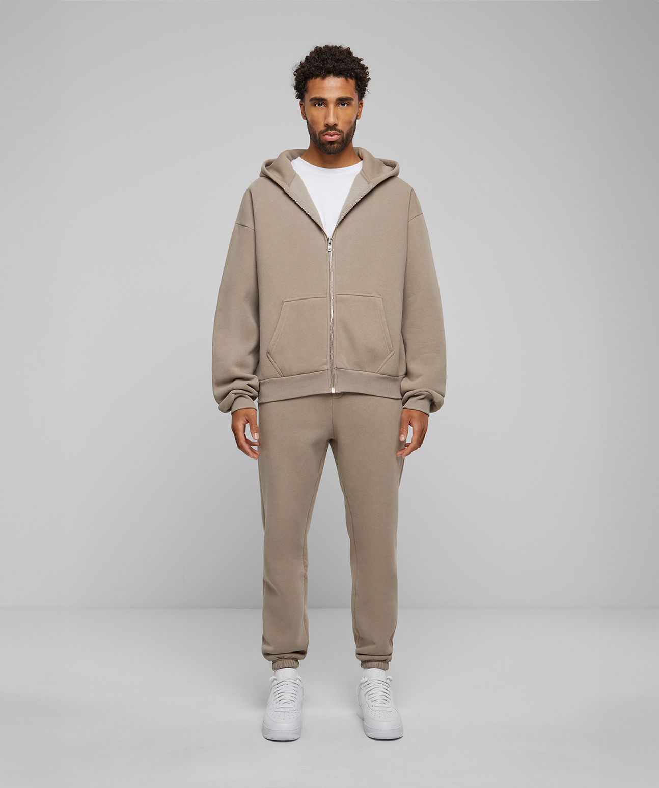 Oversized Zip-Hoodie Sand (Stone Washed)