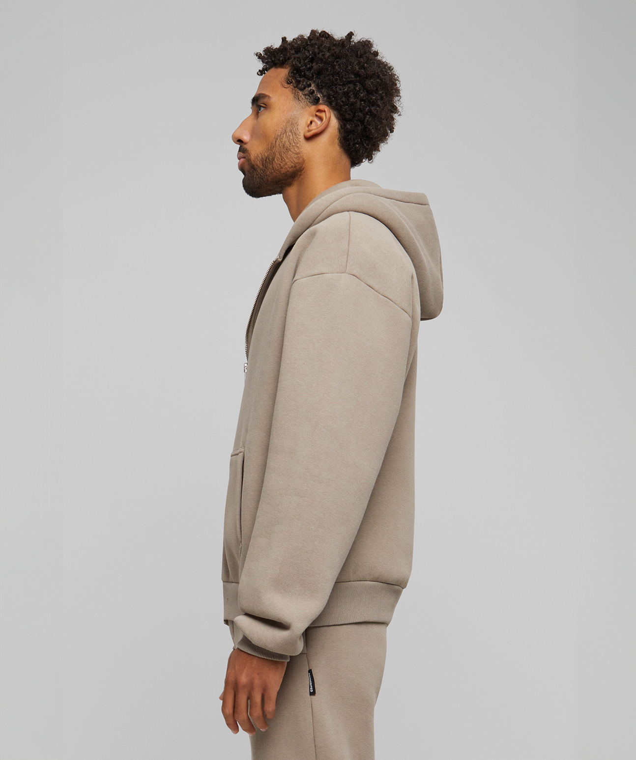 Oversized Zip-Hoodie Sand (Stone Washed)